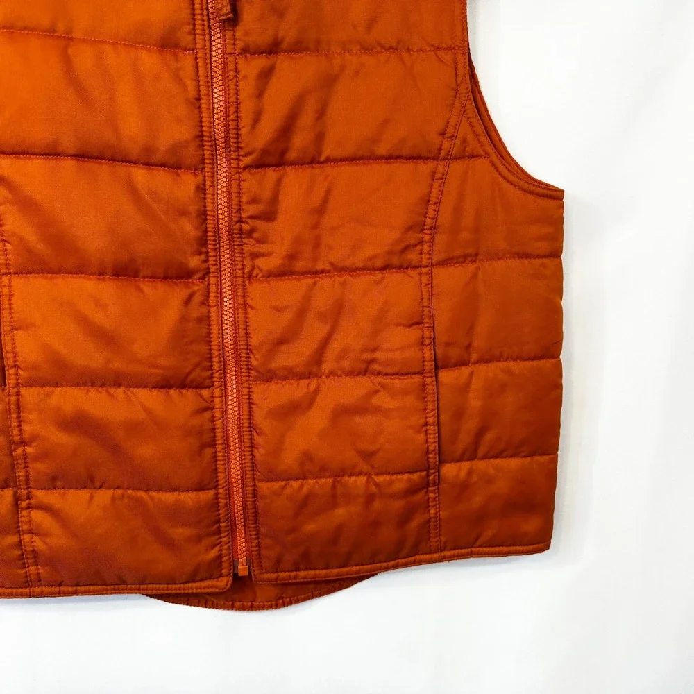 GAP Medium Puffer Vest VTG Y2K Burnt Orange Quilted Full Zip Fall Boho 1700‎